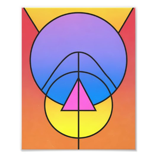 Abstract Geometric Circles Line Colorful Poster (Voorkant)