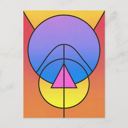 Abstract Geometric Circles Line Colorful Poster Briefkaart (Voorkant)
