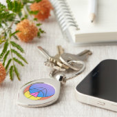 Abstract Geometric Circles Line Colorful Poster Sleutelhanger (Zijkant)