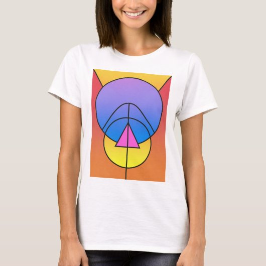 Abstract Geometric Circles Line Colorful  T-shirt (Voorkant)