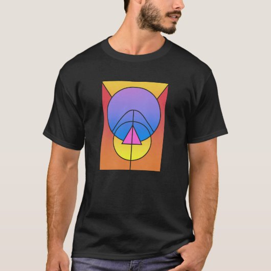 Abstract Geometric Circles Line Colorful T-shirt (Voorkant)