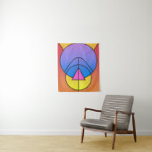 Abstract Geometric Circles Line Colorful  Wandkleed (In situ)