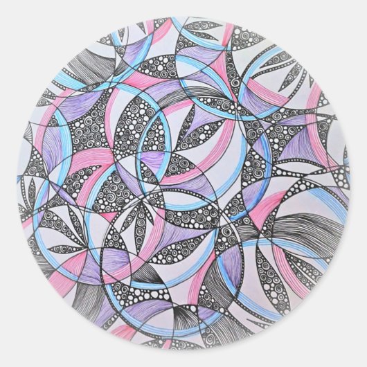 Abstract Geometric Circles Mandala Sticker (Voorkant)