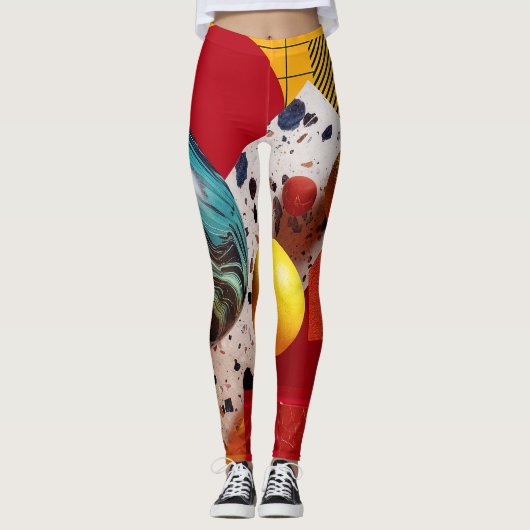 Abstract geometric colorful composition  leggings (Voorkant)