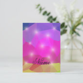 Abstract Geometric Crystal Mosaic in Pink Briefkaart (Staand voorkant)