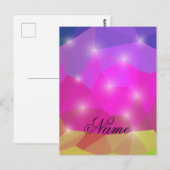 Abstract Geometric Crystal Mosaic in Pink Briefkaart (Voorkant / Achterkant)