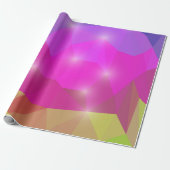Abstract Geometric Crystal Mosaic in Pink Cadeaupapier (Uitgerold)