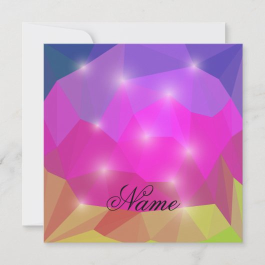 Abstract Geometric Crystal Mosaic in Pink Kaart (Voorkant)