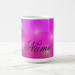 Abstract Geometric Crystal Mosaic in Pink Koffiemok