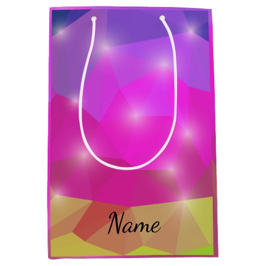 Abstract Geometric Crystal Mosaic in Pink Medium Cadeauzakje (Voorkant)