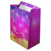 Abstract Geometric Crystal Mosaic in Pink Medium Cadeauzakje (Achterkant Gekanteld)