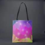 Abstract Geometric Crystal Mosaic in Pink Tote Bag<br><div class="desc">A vibrant low-poly abstract design featuring sharp geometric triangles in bright neon pink,  purple,  and gold. Sparkling light flares add a magical,  glowing touch to this futuristic digital crystal mosaic.</div>