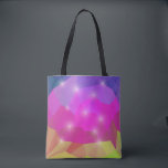 Abstract Geometric Crystal Mosaic in Pink Tote Bag<br><div class="desc">A vibrant low-poly abstract design featuring sharp geometric triangles in bright neon pink, purple, and gold. Sparkling light flares add a magical, glowing touch to this futuristic digital crystal mosaic.</div>