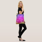 Abstract Geometric Crystal Mosaic in Pink Tote Bag (Op model)