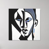 Abstract Geometric Cubist Face Canvas Afdruk (Voorkant)