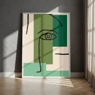 Abstract Geometric Eye Line Art Poster