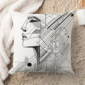 Abstract Geometric Face Kussen (Deken)