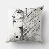 Abstract Geometric Face Kussen (Voorkant)