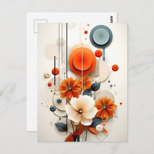 Abstract Geometric Floral Briefkaart (Voorkant / Achterkant)