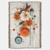 Abstract Geometric Floral Deken (Voorkant Verticaal)