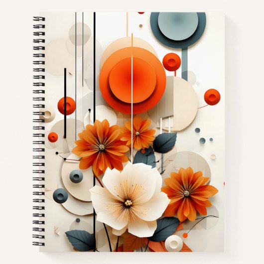 Abstract Geometric Floral Notitieboek (Voorkant)