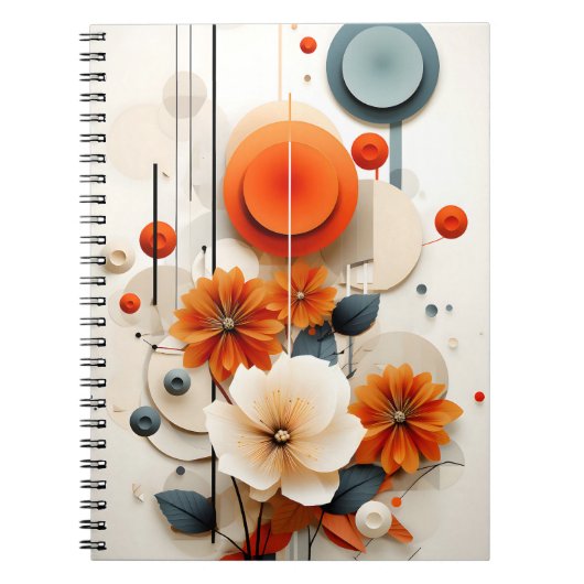 Abstract Geometric Floral Notitieboek (Voorkant)