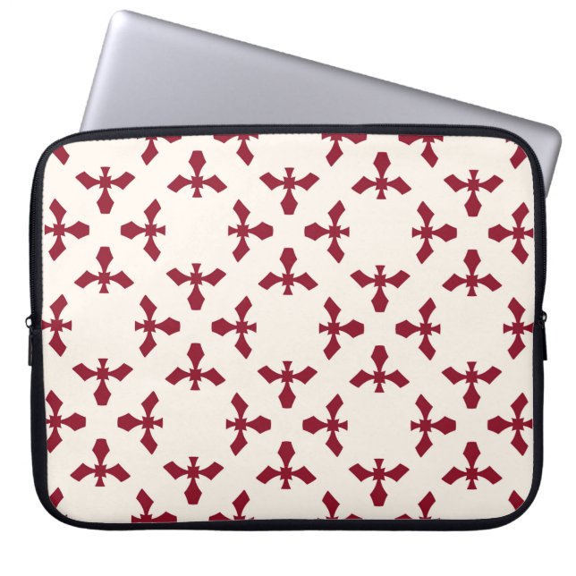 Abstract geometric floral pattern. Seamles Laptop Sleeve (Voorkant)