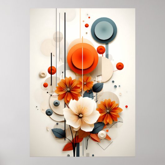 Abstract Geometric Floral Poster (Voorkant)