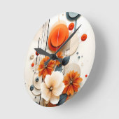 Abstract Geometric Floral Ronde Klok (Hoek)