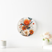 Abstract Geometric Floral Ronde Klok (Huis)