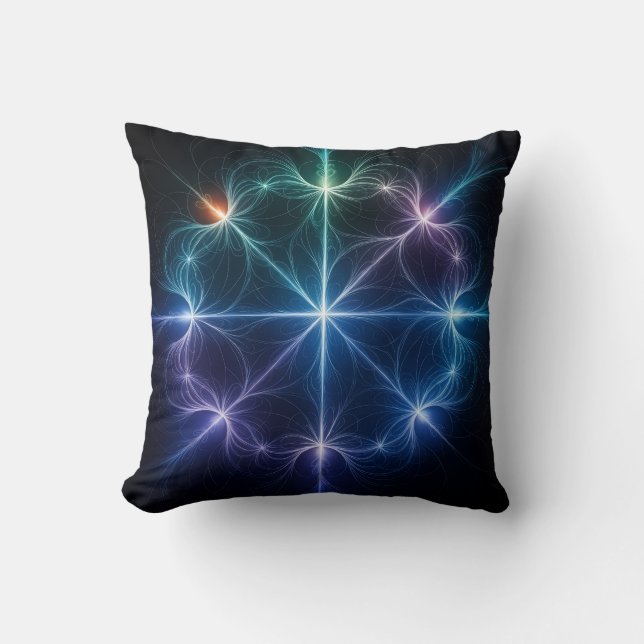 Abstract Geometric Glow Throw Pillow Kussen (Voorkant)