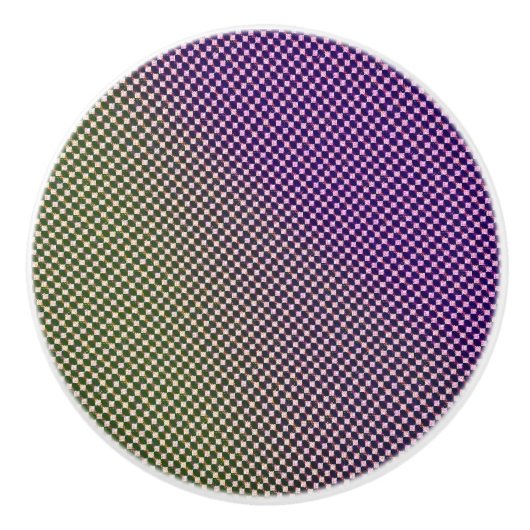 Abstract Geometric Gradient Checker Pattern 1278 Keramische Knop (Voorkant)