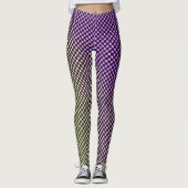 Abstract Geometric Gradient Checker Pattern 1278 Leggings (Voorkant)