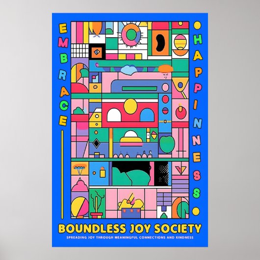 Abstract Geometric Joy Poster Vibrant Modern Wall (Voorkant)