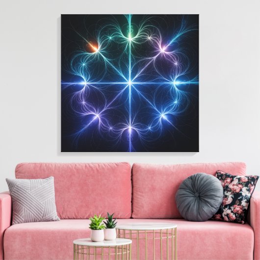Abstract Geometric Light Canvas Art (Insitu (Woonkamer))