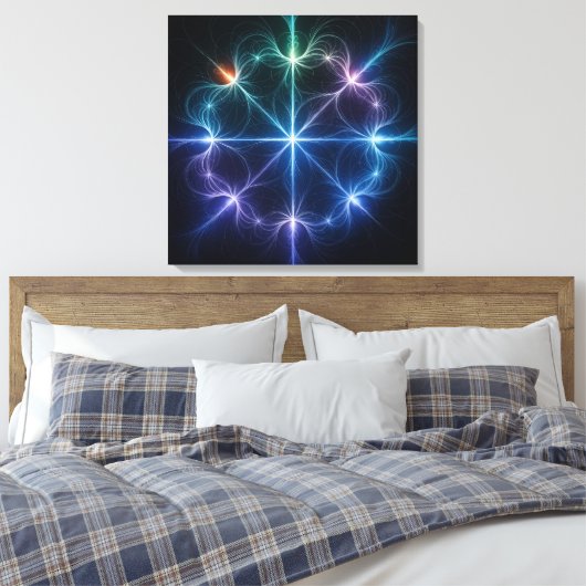 Abstract Geometric Light Canvas Art (Insitu (Slaapkamer))