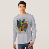Abstract Geometric Long Sleeve Tee T-shirt (Voorkant volledig)