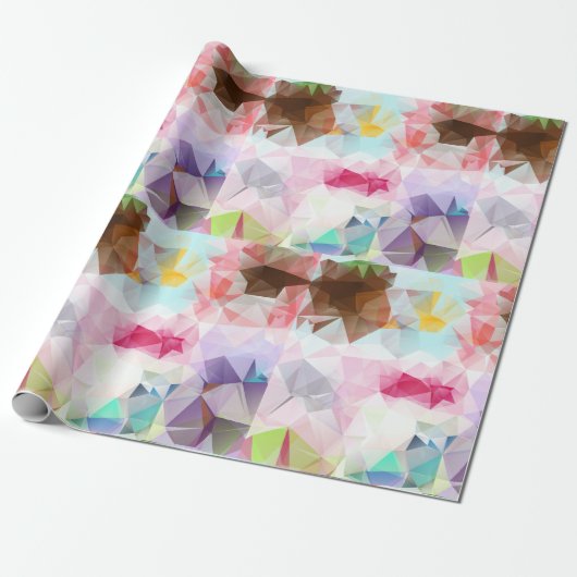 Abstract Geometric Low Poly Mosaic Cadeaupapier (Uitgerold)