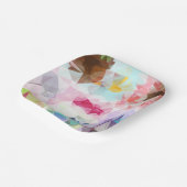 Abstract Geometric Low Poly Mosaic Papieren Bordje (Gebogen)
