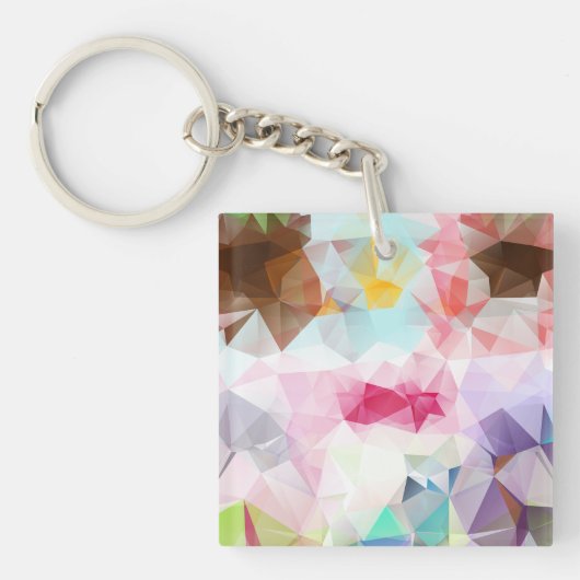 Abstract Geometric Low Poly Mosaic Sleutelhanger (Voorkant)