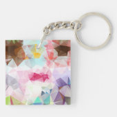 Abstract Geometric Low Poly Mosaic Sleutelhanger (Achterkant)