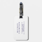 Abstract Geometric Minimalist Curve Background  Bagagelabel (Achterkant verticaal)