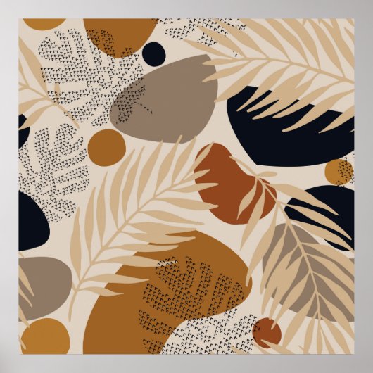 Abstract geometric, natural shapes in minimal nord poster (Voorkant)