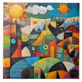 Abstract Geometric Painting Tegeltje (Voorkant)