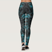 Abstract Geometric Pattern | Black and Teal Leggings (Achterkant)