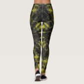 Abstract Geometric Pattern | Black and Yellow Leggings (Achterkant)