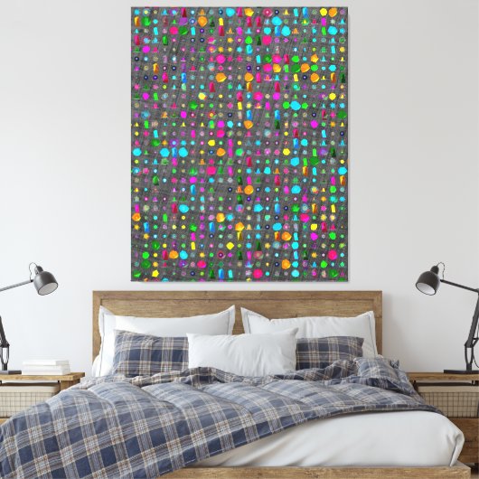 Abstract Geometric Pattern Canvas  (Insitu (Slaapkamer))