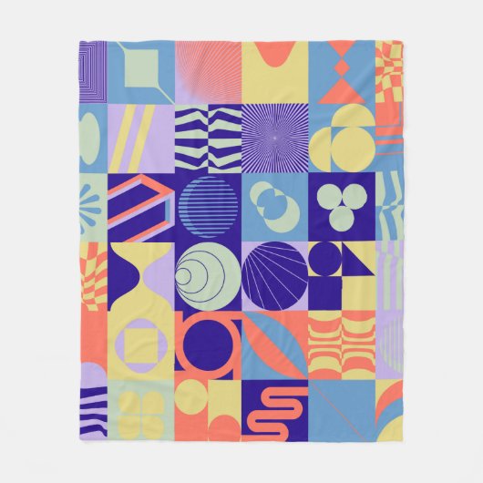Abstract geometric pattern made with simple shapes fleece deken (Voorkant)