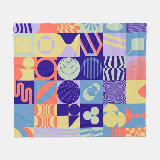 Abstract geometric pattern made with simple shapes fleece deken (Voorkant (Horizontaal))