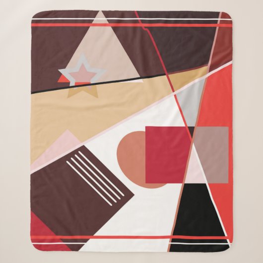 Abstract geometric pattern, silk scarf shawl desi sherpa deken (Voorkant)